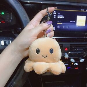 Cute Tan Octopus Keychain